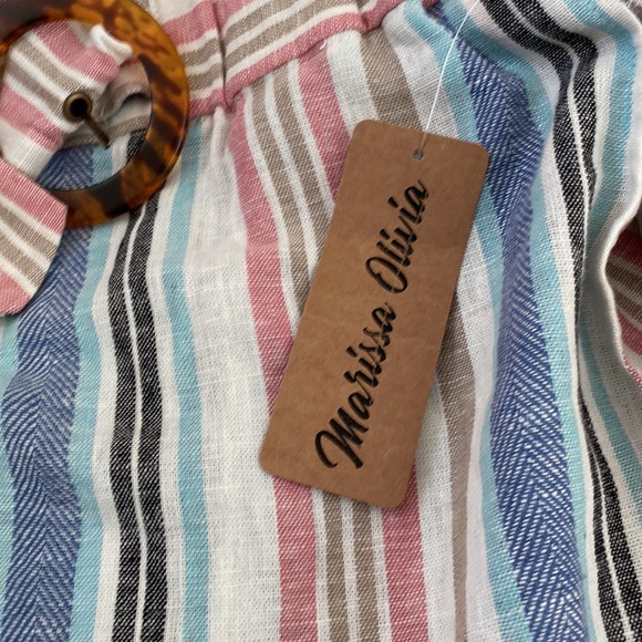 Marissa Olivia striped skirt with side pockets, NWT, SZ M, linen/rayon - Picture 4 of 6